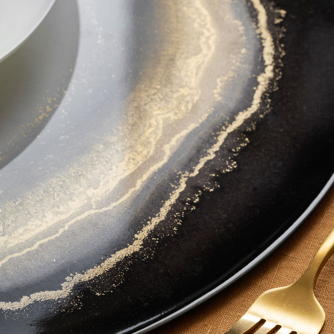 Sottopiatto Inchiostro Bianco nero oro - Decoro 100