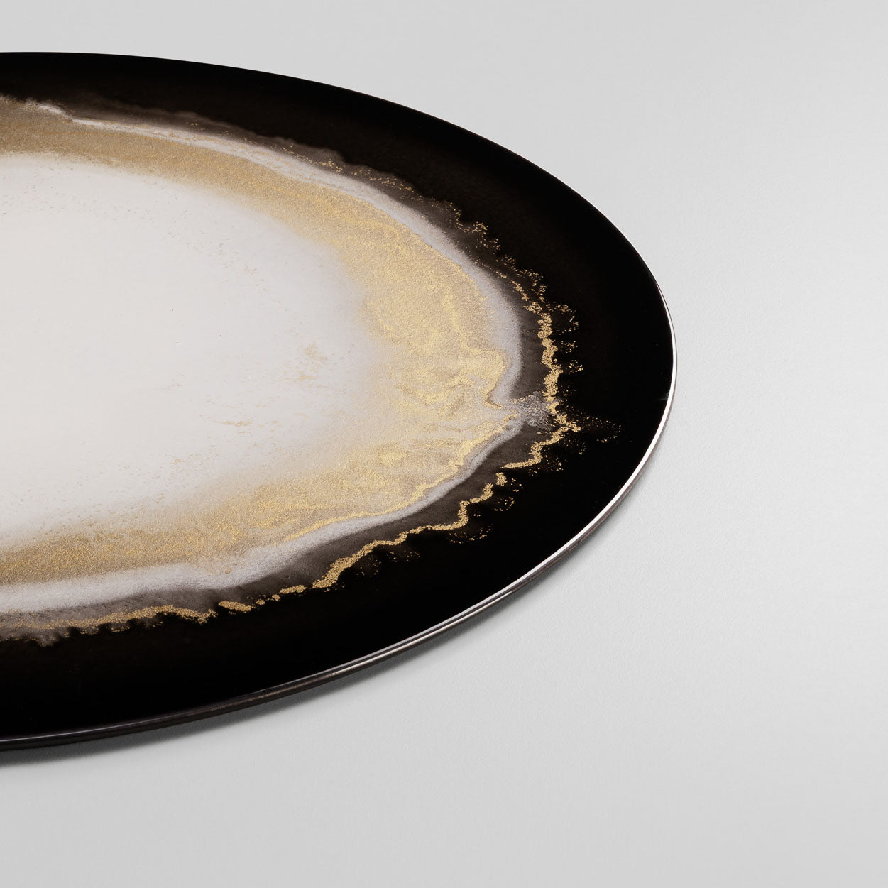 Sottopiatto Inchiostro Bianco nero oro - Decoro 100