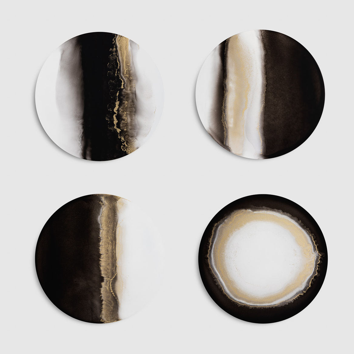 Sottopiatto Inchiostro Bianco nero oro - Decoro 90